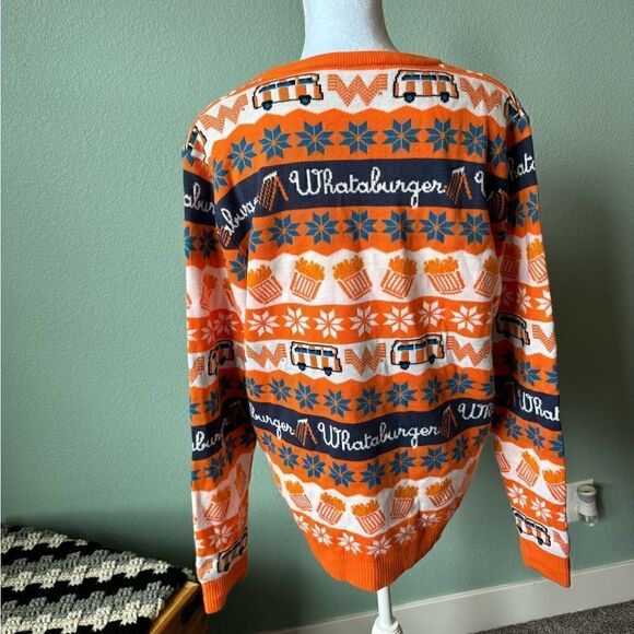 WHATABURGER Ugly Christmas Sweater Size L - Picture 3 of 12